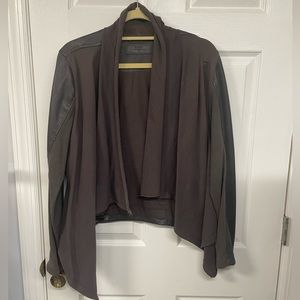 Grey Leather Blank NYC jacket
